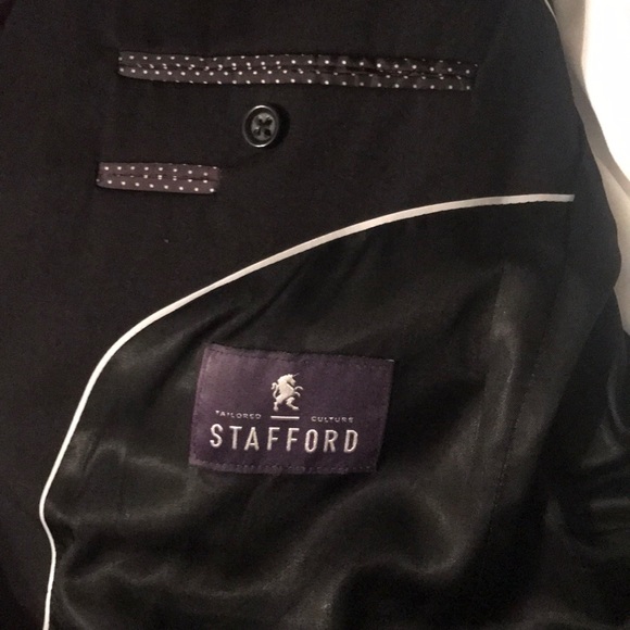 Men’s black suit set blazer 44R pants 36x32 - Picture 3 of 6